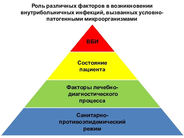 Роль различных факторов в возникновении внутрибольничных инфекций, вызванных условно-патогенными микроорганизмами