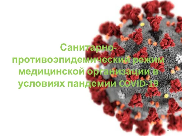 Санитарно-противоэпидемический режим медицинской организации в условиях пандемии COVID-19