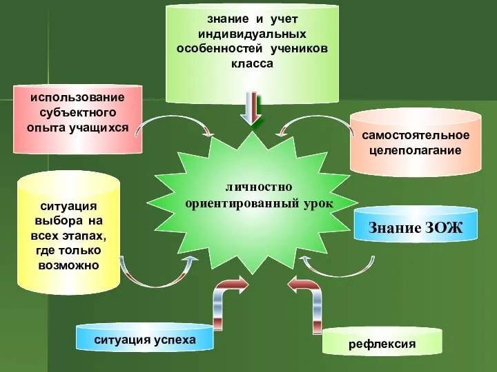 использование субъектного опыта учащихся самостоятельное целеполагание ситуация выбора на всех этапах,