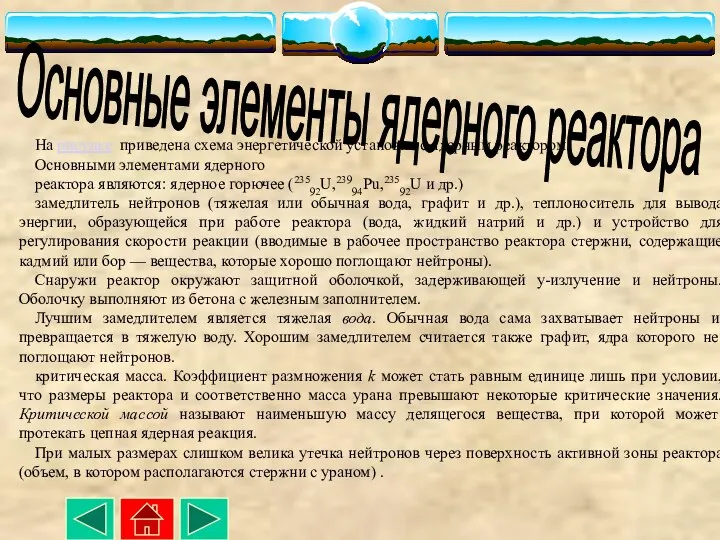 На рисунке приведена схема энергетической установки с ядерным реактором. Основными элементами