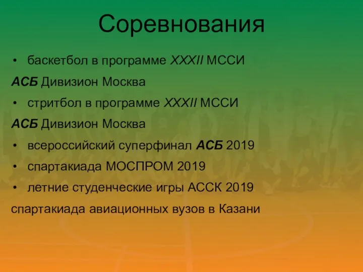 Соревнования баскетбол в программе XXXII МССИ АСБ Дивизион Москва стритбол в