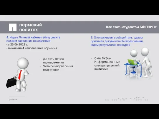 Как стать студентом БФ ПНИПУ 4. Через Личный кабинет абитуриента подаем