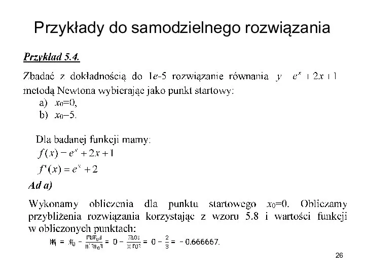 Przykłady do samodzielnego rozwiązania