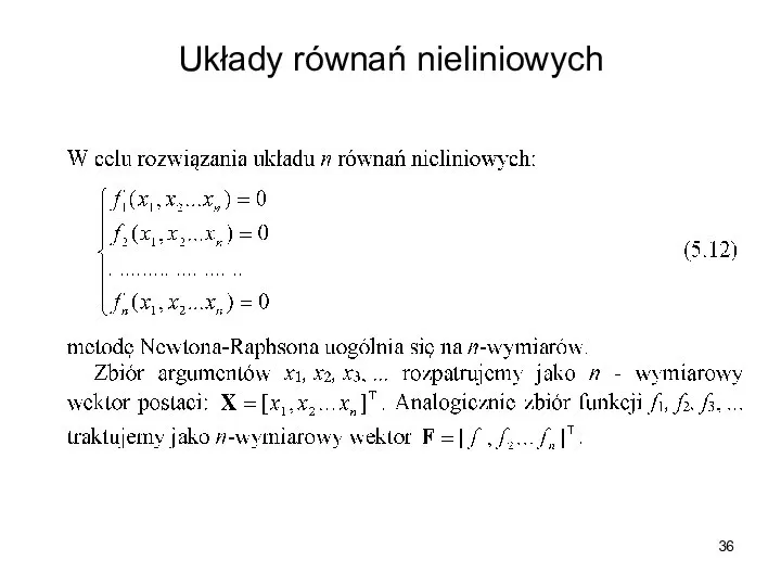 Układy równań nieliniowych