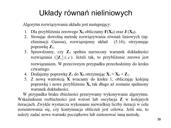 Układy równań nieliniowych