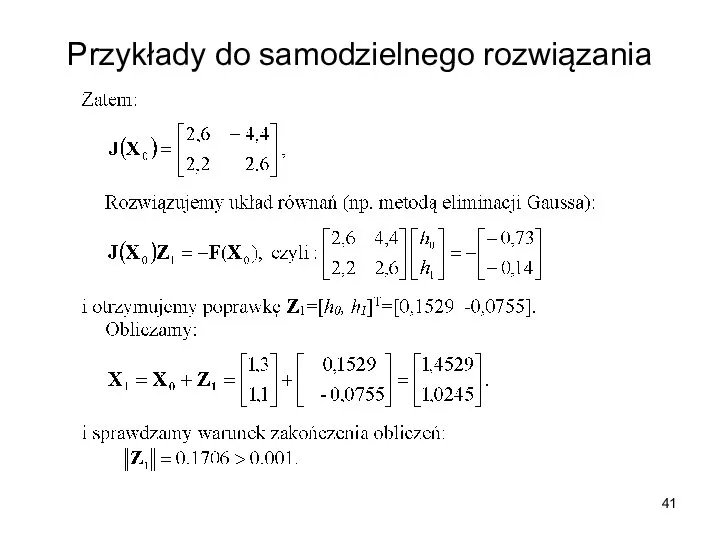 Przykłady do samodzielnego rozwiązania