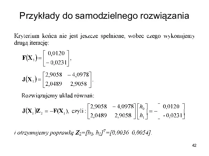 Przykłady do samodzielnego rozwiązania