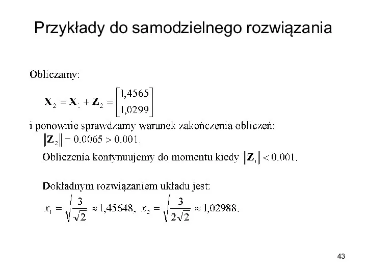 Przykłady do samodzielnego rozwiązania