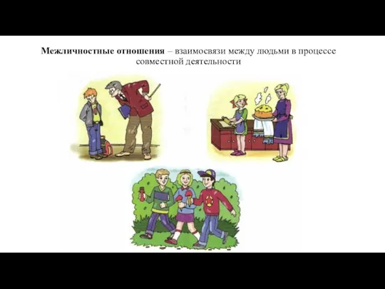 Межличностные отношения – взаимосвязи между людьми в процессе совместной деятельности