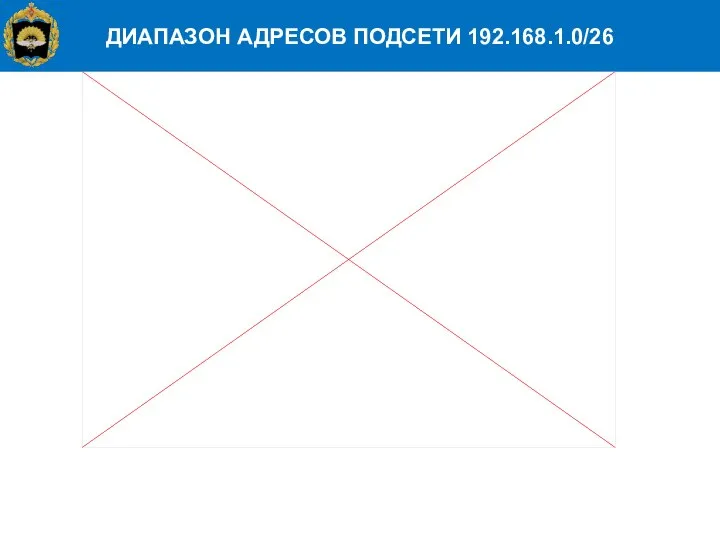 ДИАПАЗОН АДРЕСОВ ПОДСЕТИ 192.168.1.0/26