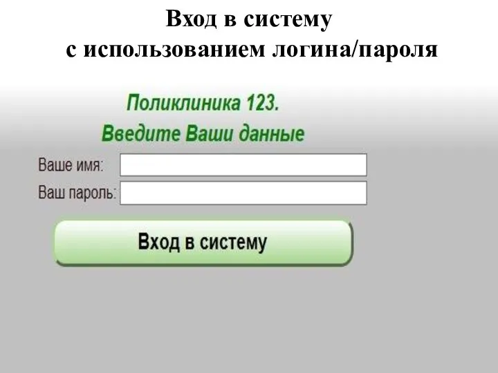 Вход в систему с использованием логина/пароля