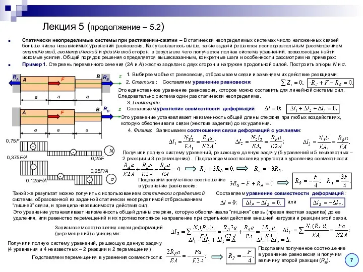 Лекция 5 (продолжение – 5.2) Статически неопределимые системы при растяжении-сжатии –