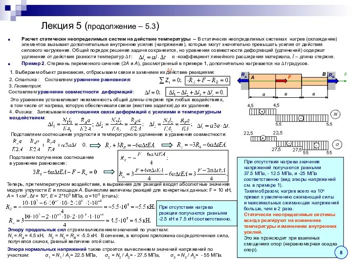 Лекция 5 (продолжение – 5.3) Расчет статически неопределимых систем на действие