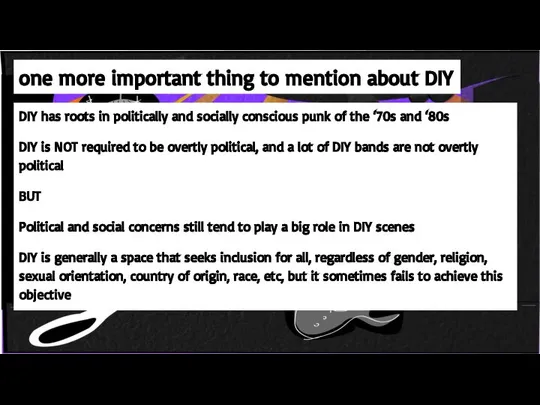 one more important thing to mention about DIY DIY has roots