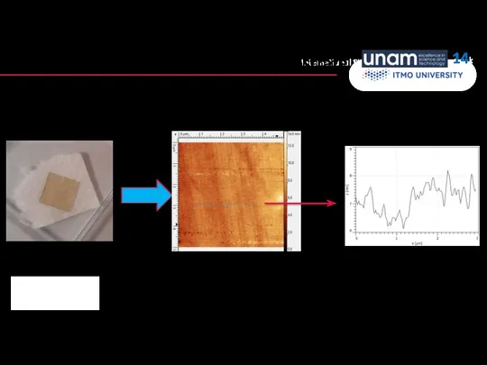 International Students and Scholars Rock 7-8) Self-Assembling on Quartz substrate UNAM From Hexane AFM measurements: 14k