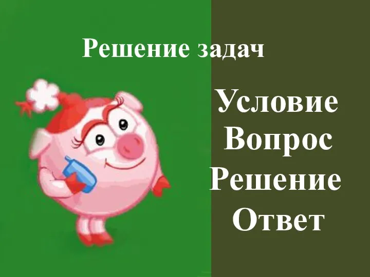 Решение задач Условие Вопрос Решение Ответ