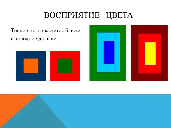 Теплое пятно кажется ближе, а холодное дальше: ВОСПРИЯТИЕ ЦВЕТА