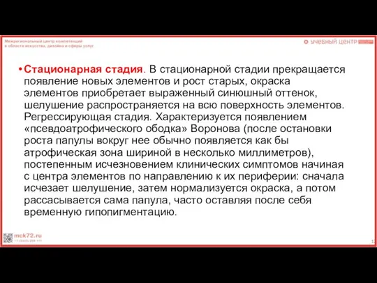 Стационарная стадия. В стационарной стадии прекращается появление новых элементов и рост