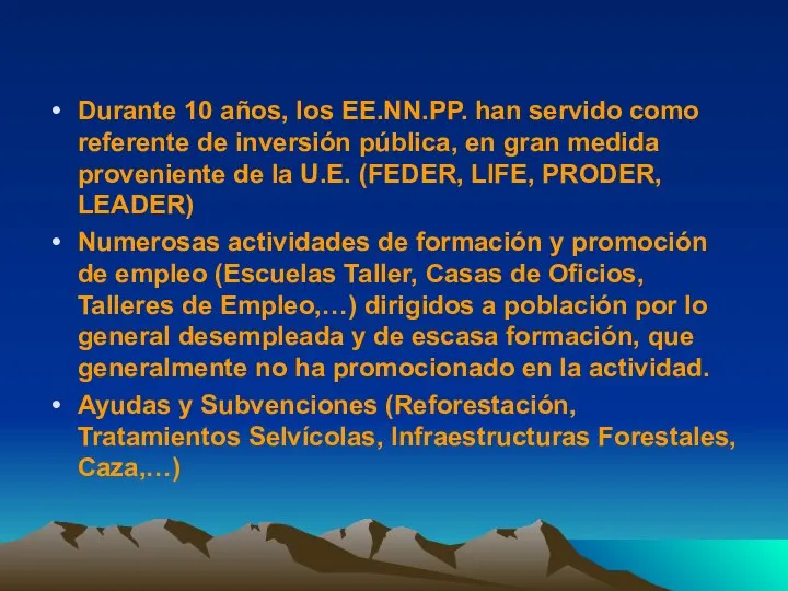 Durante 10 años, los EE.NN.PP. han servido como referente de inversión