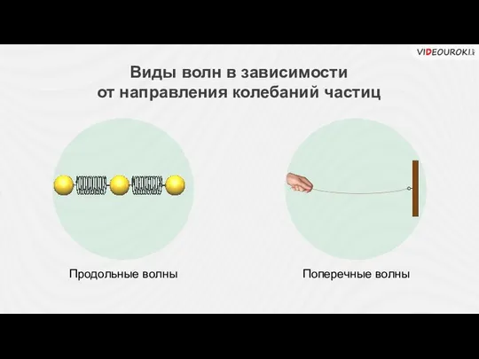 Виды волн в зависимости от направления колебаний частиц