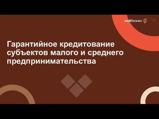 Гарантийное кредитование субъектов малого и среднего предпринимательства