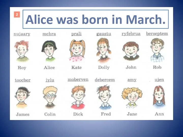 Alice was born in March.