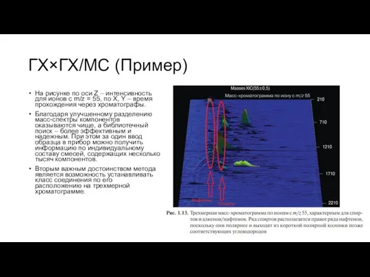 ГХ×ГХ/МС (Пример) На рисунке по оси Z – интенсивность для ионов