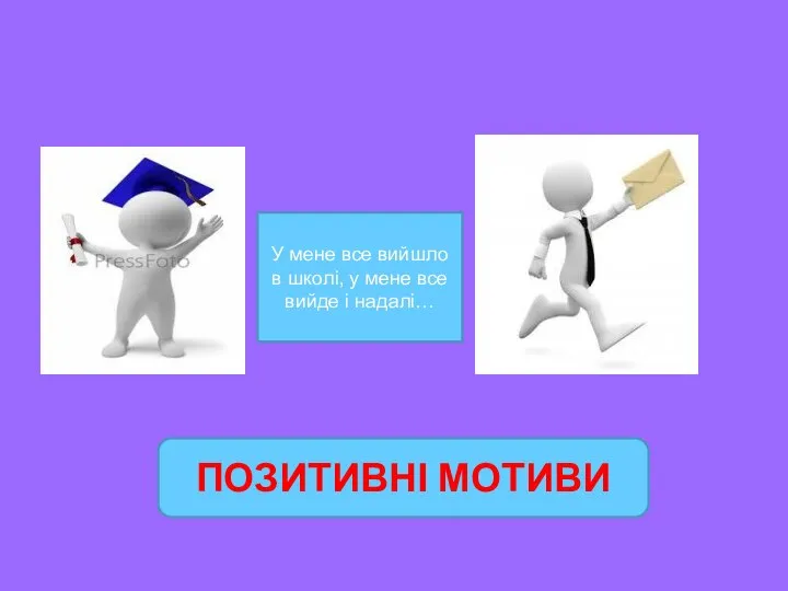 У мене все вийшло в школі, у мене все вийде і надалі… ПОЗИТИВНІ МОТИВИ