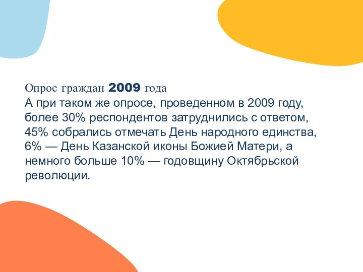 Опрос граждан 2009 года А при таком же опросе, проведенном в