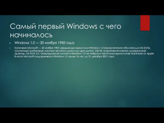 Самый первый Windows с чего начиналось Windows 1.0 — 20 нoябpя