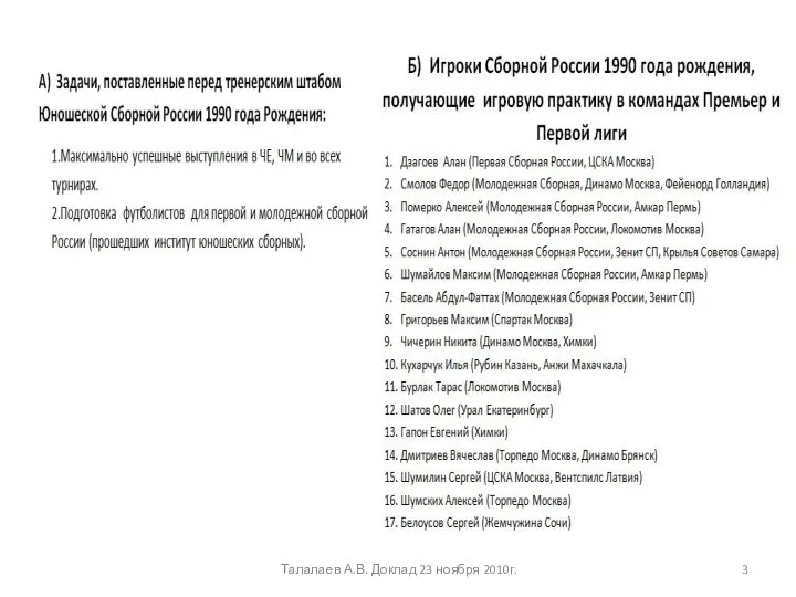 Талалаев А.В. Доклад 23 ноября 2010г.