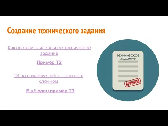 Создание технического задания Как составить идеальное техническое задание Пример ТЗ ТЗ