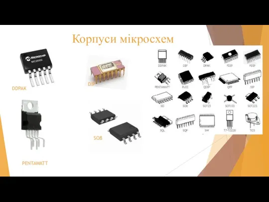 Корпуси мікросхем SO8 DDPAK DIP PENTAWATT