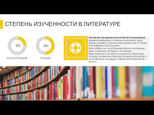 СТЕПЕНЬ ИЗУЧЕННОСТИ В ЛИТЕРАТУРЕ 65% 35% Основной методологической базой исследования являются