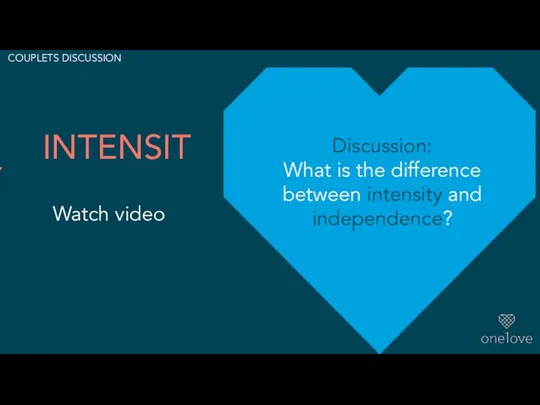 INTENSITY Watch video Discussion: What is the difference between intensity and independence? COUPLETS DISCUSSION