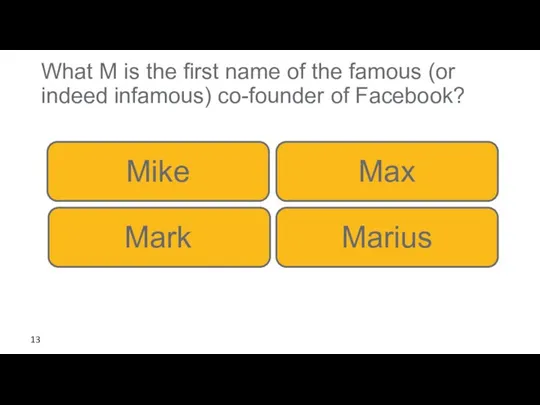 What M is the first name of the famous (or indeed