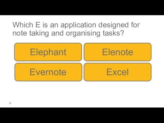 Which E is an application designed for note taking and organising