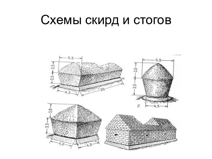 Схемы скирд и стогов