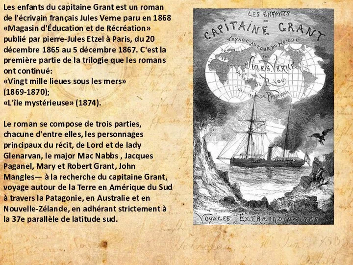 Les enfants du capitaine Grant est un roman de l'écrivain français