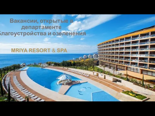 MRIYA RESORT & SPA Вакансии, открытые в департаменте Благоустройства и озеленения