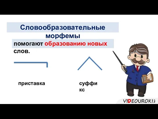 Словообразовательные морфемы помогают образованию новых слов. приставка суффикс