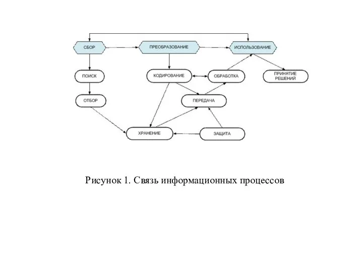 Рисунок 1. Связь информационных процессов