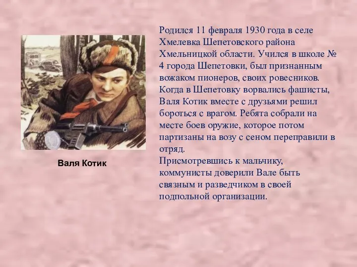 Родился 11 февраля 1930 года в селе Хмелевка Шепетовского района Хмельницкой