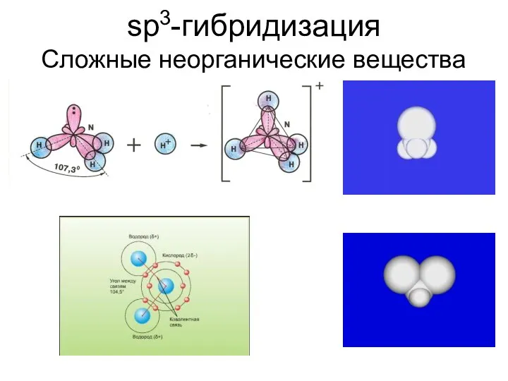 sp3-гибридизация Сложные неорганические вещества