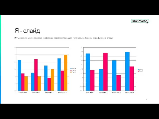 Я - слайд И у меня есть место для двух графиков