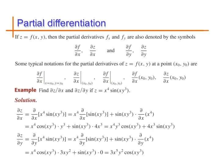 Partial differentiation