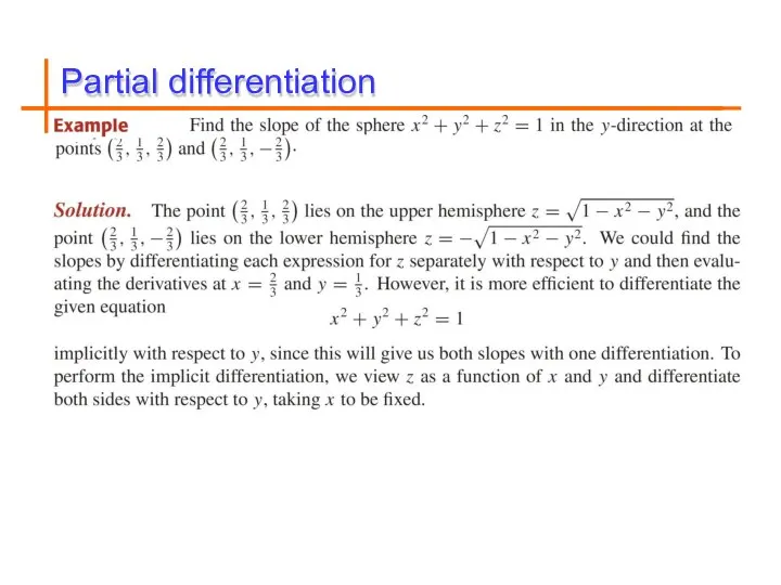 Partial differentiation