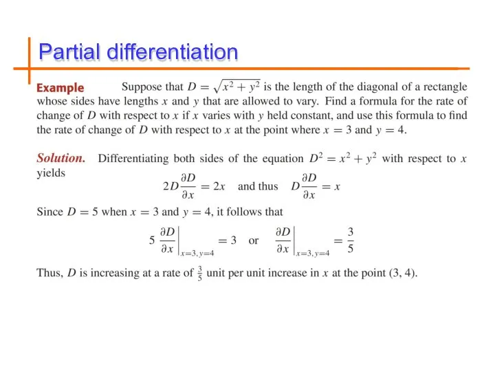 Partial differentiation