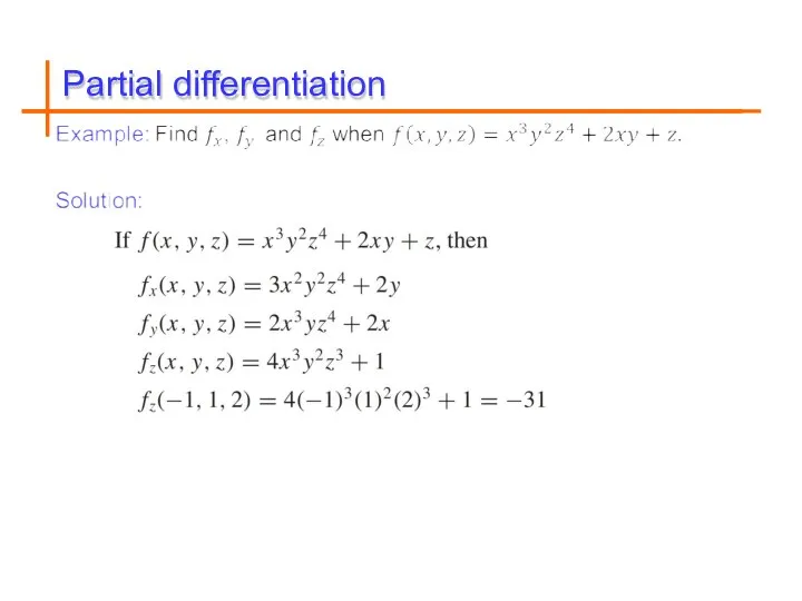 Partial differentiation