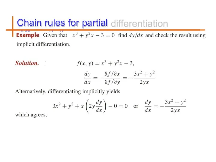 Chain rules for partial differentiation